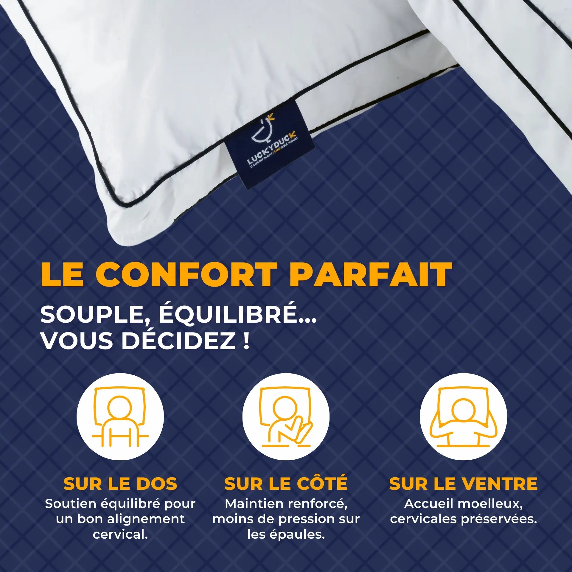 Oreiller Confort Duo - LuckyDuck