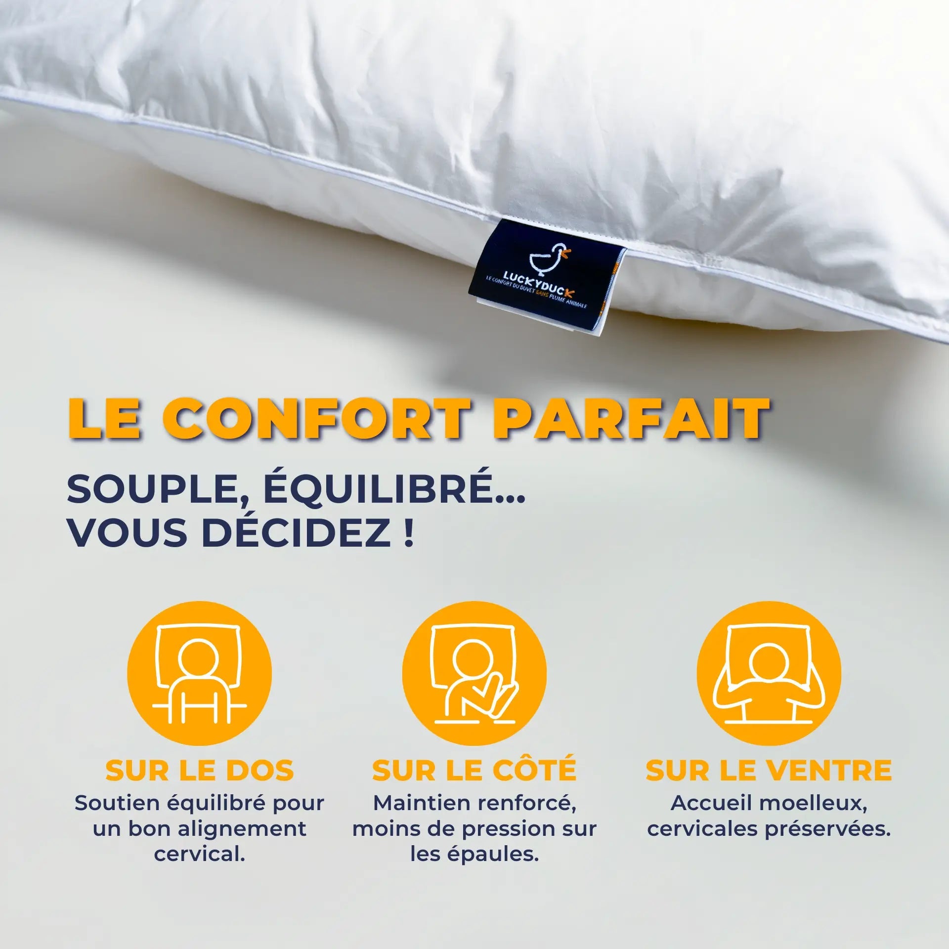 Oreiller Vegan pour tous les dormeurs - LuckyDuck