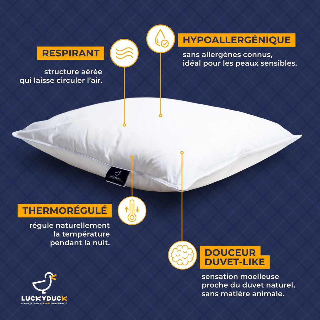 Oreiller Vegan Confort Équilibré - LuckyDuck