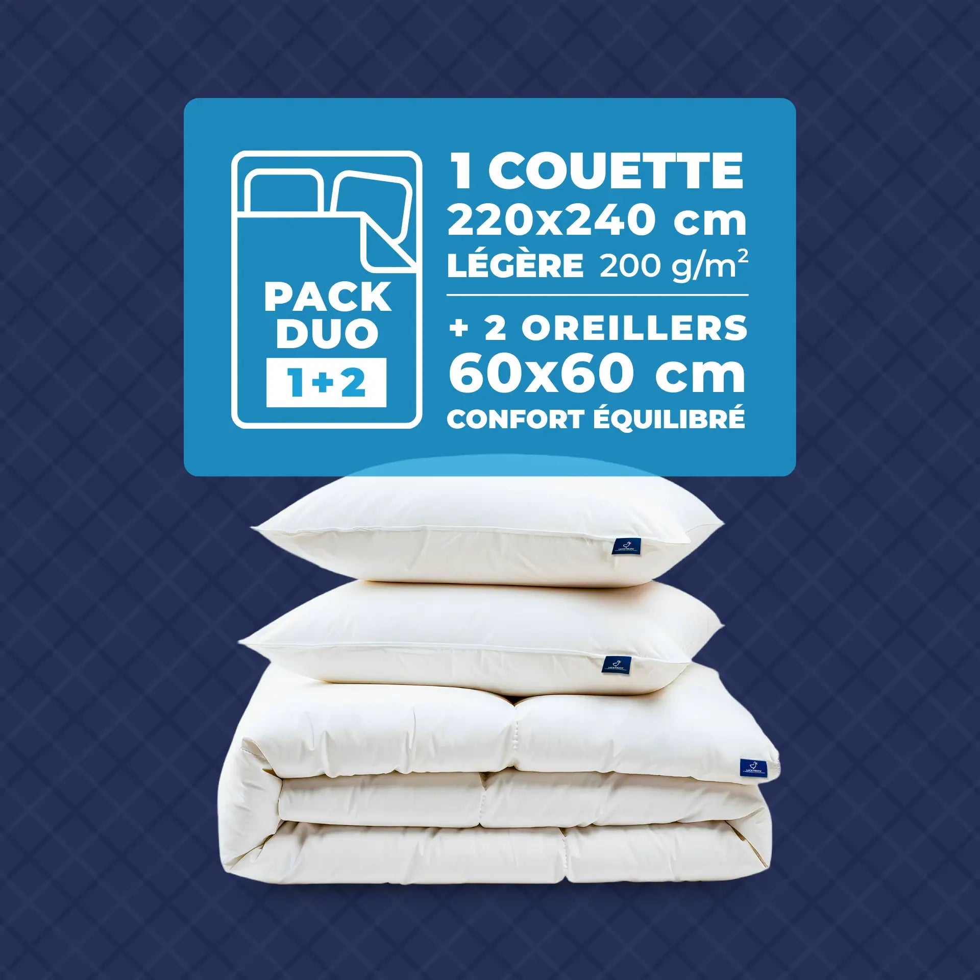 Pack vegan Couette Légère + Oreiller(s) - LuckyDuck