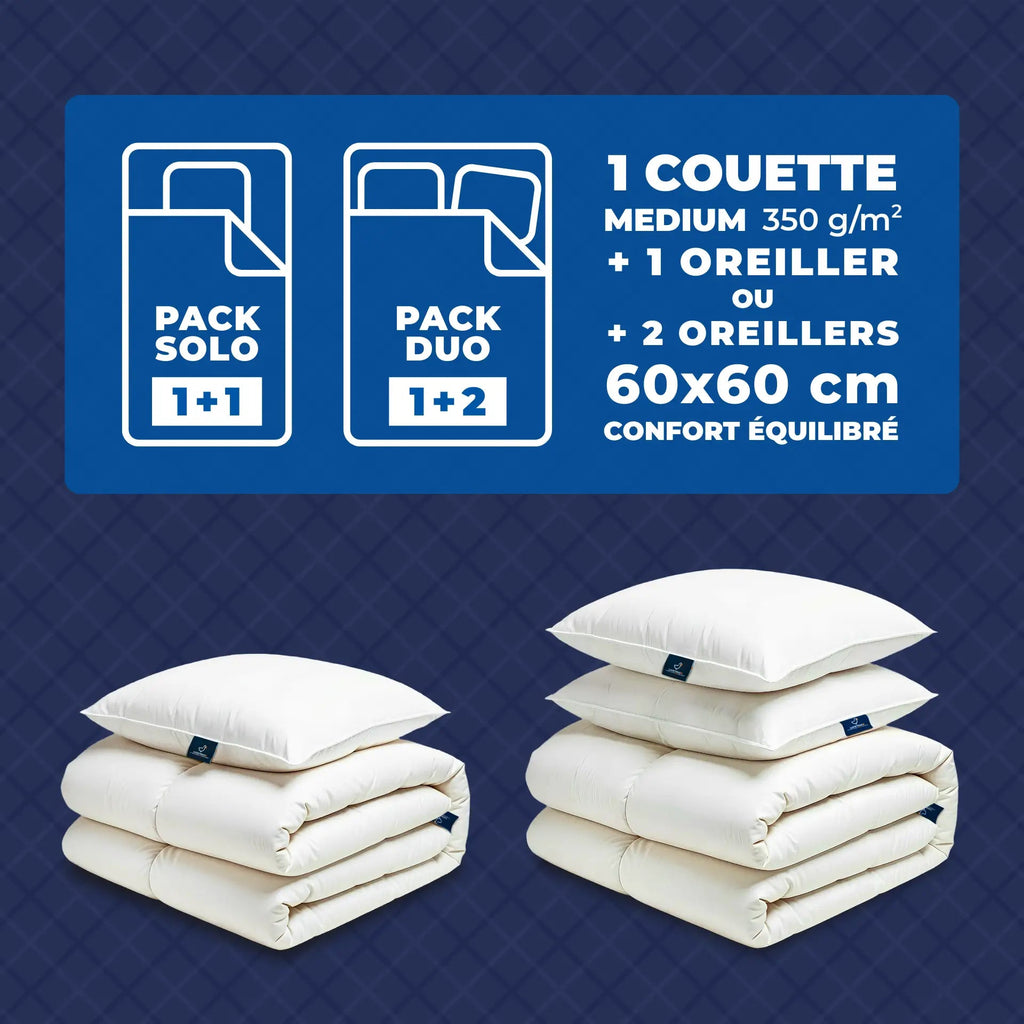 Pack Couette Medium + Oreiller(s) - LuckyDuck