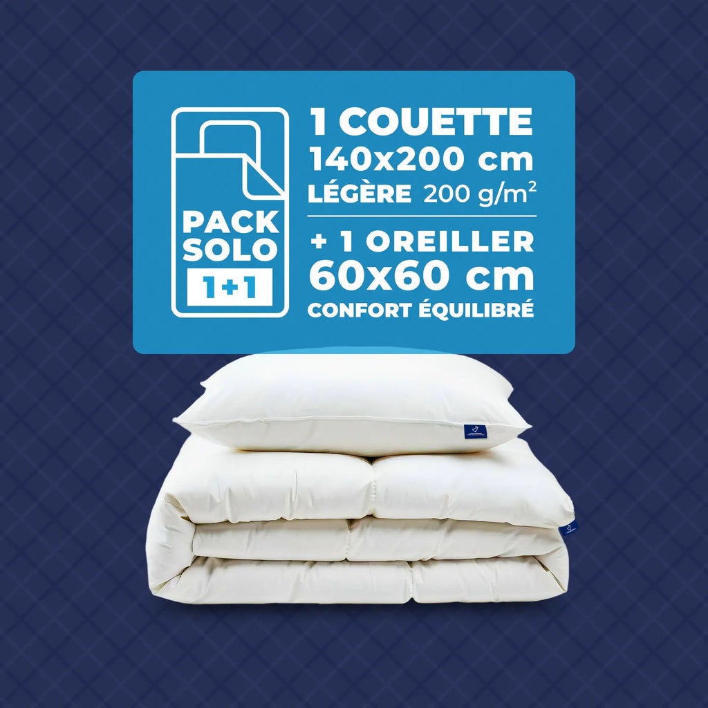 Pack Vegan Couette Légère + Oreiller(s) LuckyDuck - LuckyDuck